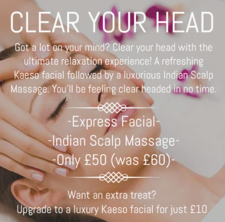 advert for special deal at evove salon