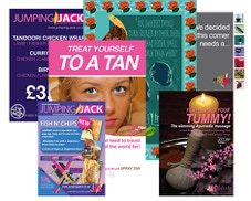 posters drawn or photograhed and styled